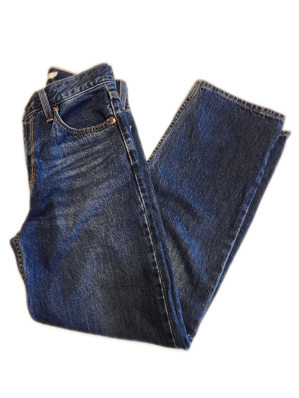 Levi's Premium High Rise Dad Jeans, Dark Wash, 100% Cotton, 25x30